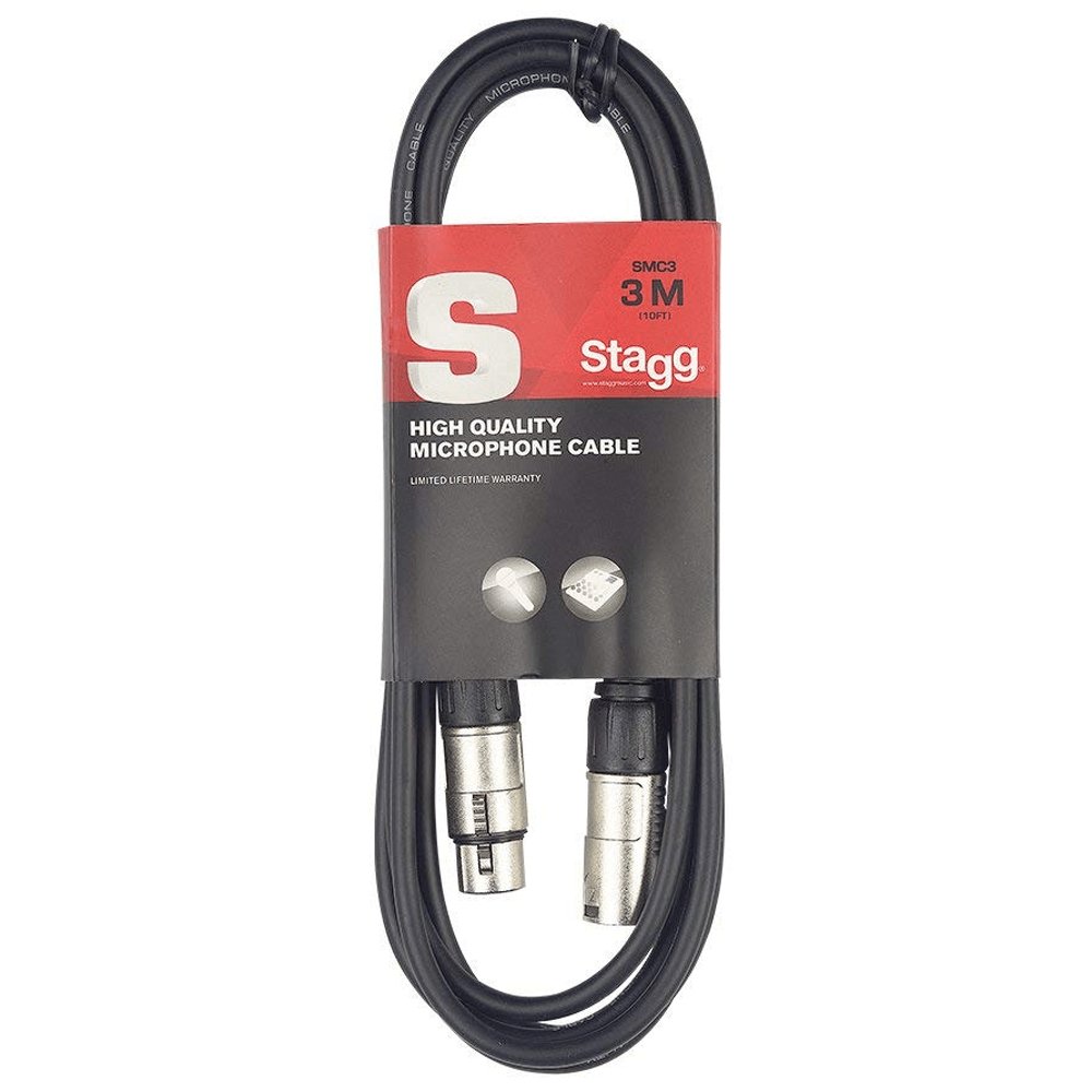 STAGG SMC3 3M metre Microphone cable (Male XLR to Female XLR) | Atlantic Electrics - 40800917029087 