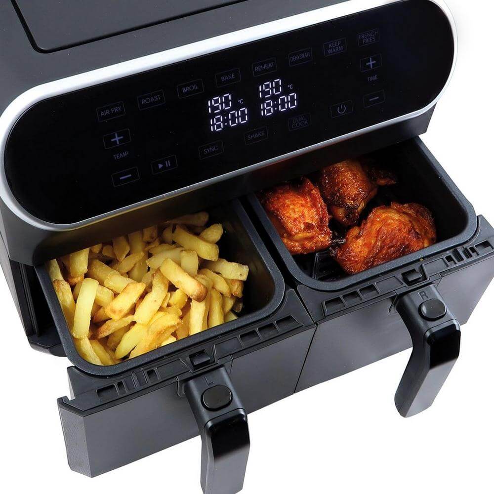 Statesman SKAF08017BK 8 Litre Digital Dual Zone Air Fryer - Black | Atlantic Electrics - 39478512681183 