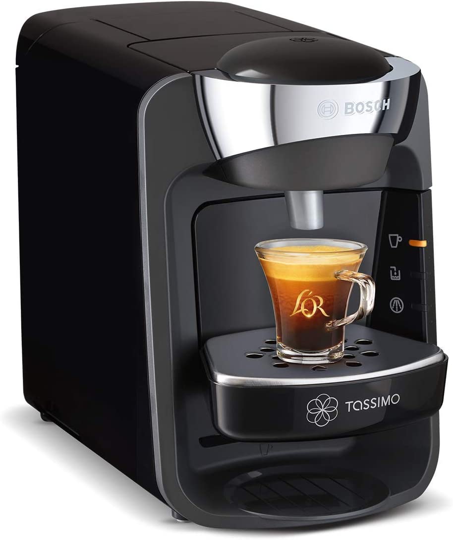 TASSIMO Bosch Suny TAS3202GB Coffee Machine, 1300 Watt, 0.8 Litre - Black | Atlantic Electrics