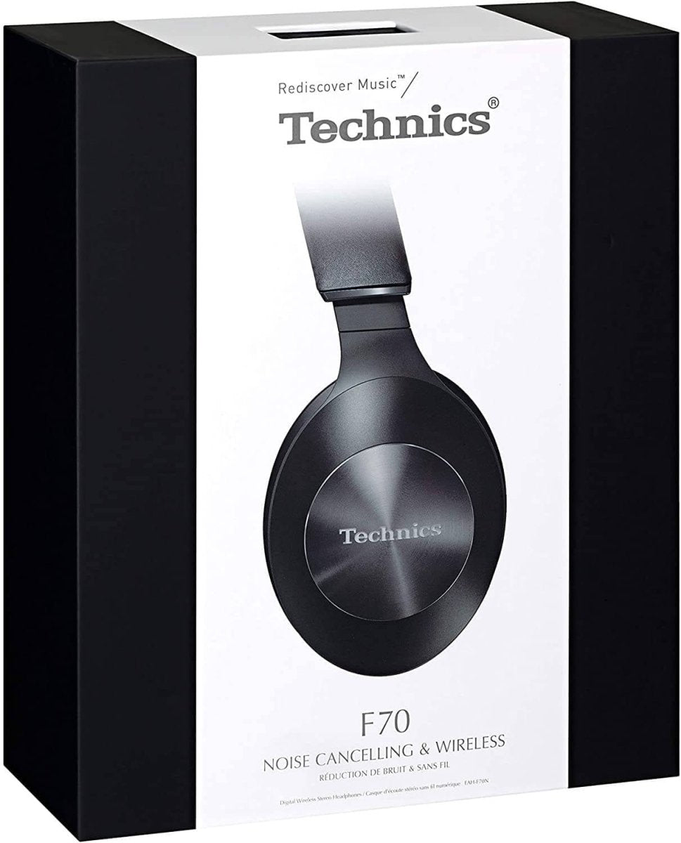 Technics EAHF70NEK Premium High-Resolution Wireless Bluetooth Over Ear Headphones with Closed Back, 3-Mode Active Noise Cancelling, Ambient Sound Enhancer and Voice Assistant - Black | Atlantic Electrics - 39478513074399 
