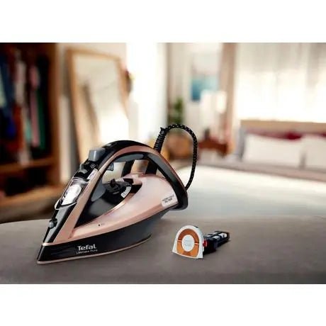 Tefal Ultimate Pure FV9845 3100 Watt Iron - Black / Rose Gold | Atlantic Electrics