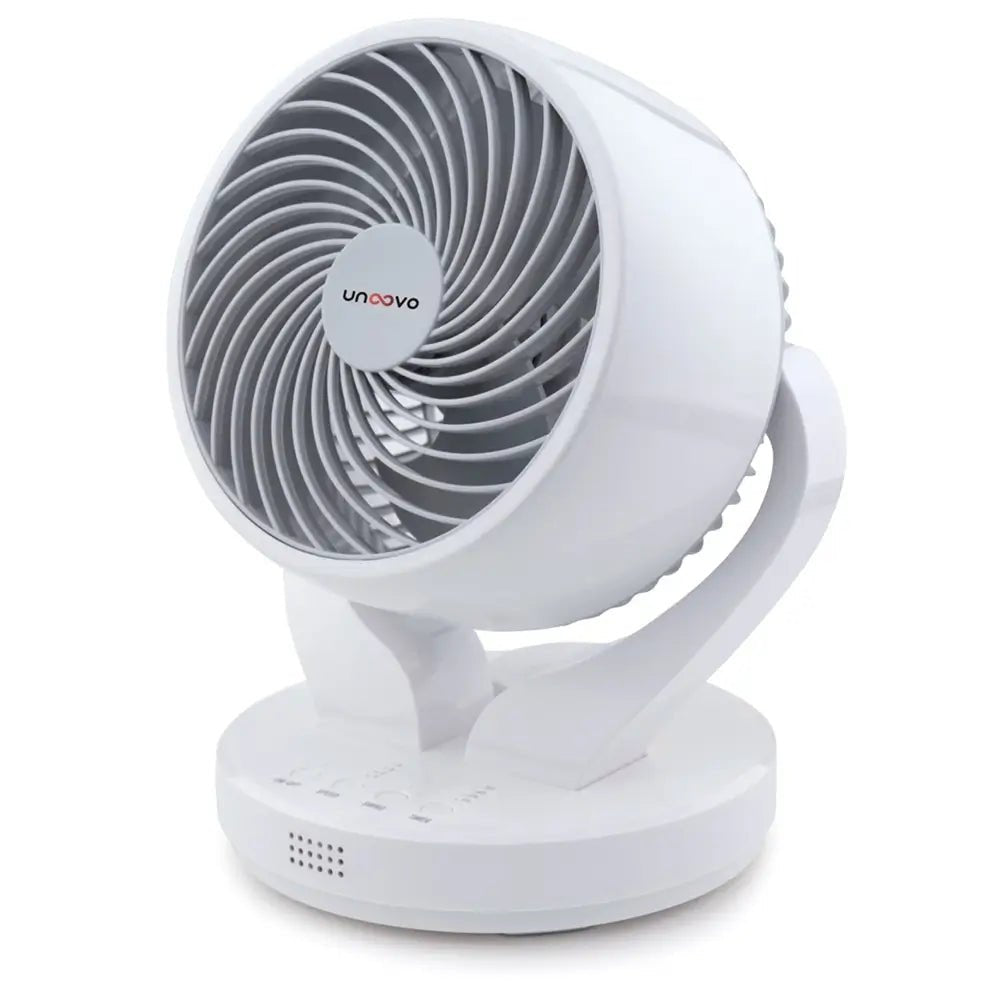 Unoovo UNOFAN7 7 Inch Desk Fan, 4 Speed Settings, 70 Degree Horizontal Oscillation, 15 Hours Power Off Timer - 21cm Wide | Atlantic Electrics