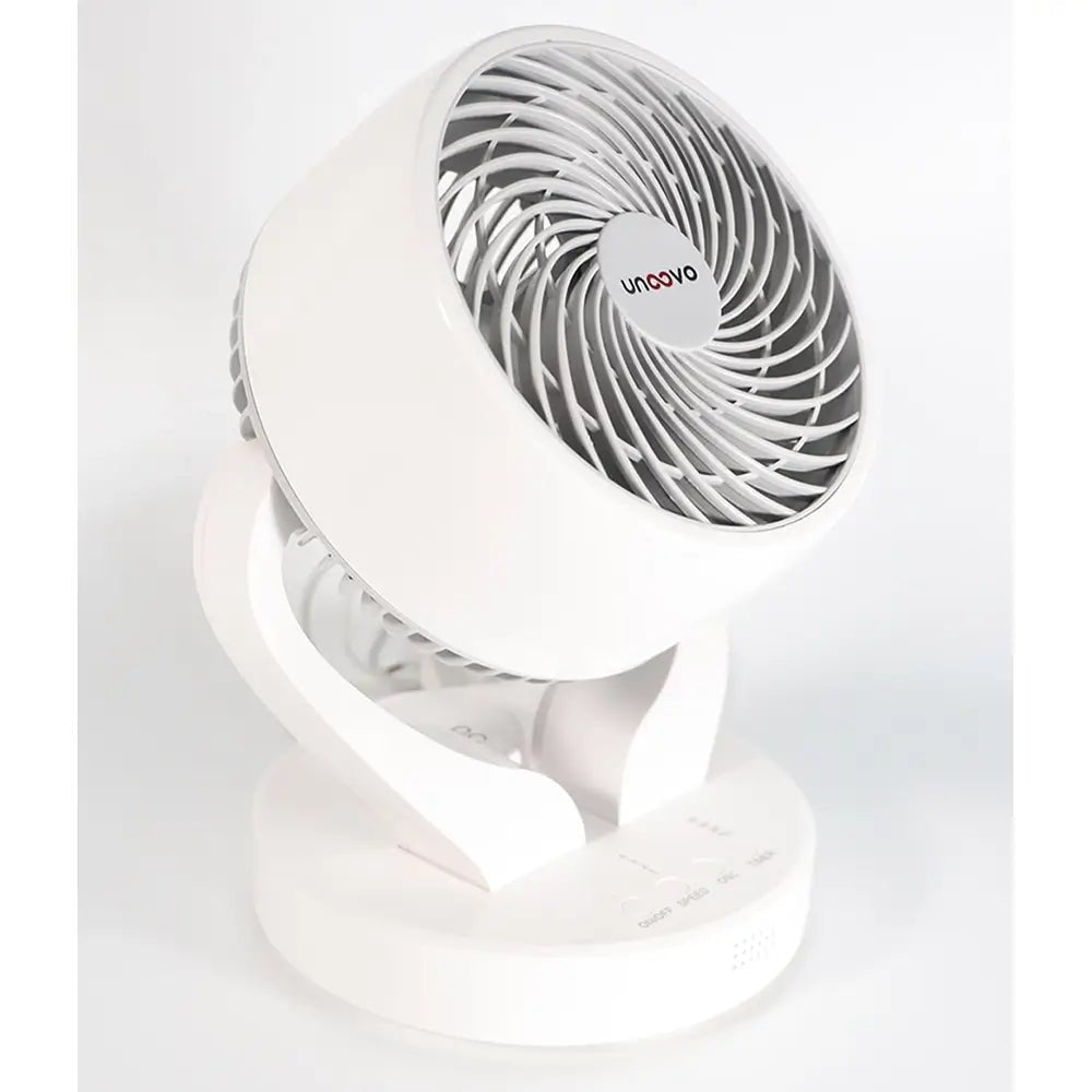 Unoovo UNOFAN7 7 Inch Desk Fan, 4 Speed Settings, 70 Degree Horizontal Oscillation, 15 Hours Power Off Timer - 21cm Wide | Atlantic Electrics - 40157556343007 