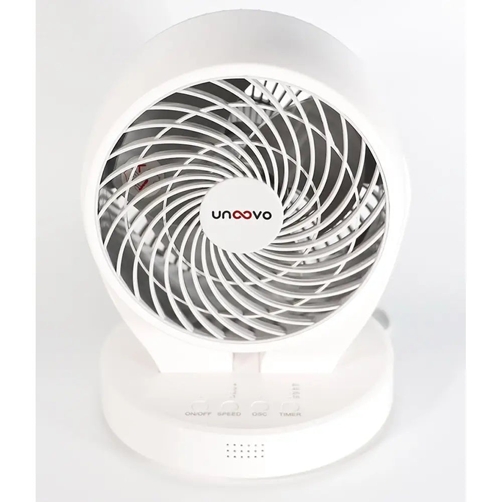 Unoovo UNOFAN7 7 Inch Desk Fan, 4 Speed Settings, 70 Degree Horizontal Oscillation, 15 Hours Power Off Timer - 21cm Wide | Atlantic Electrics - 40157556310239 