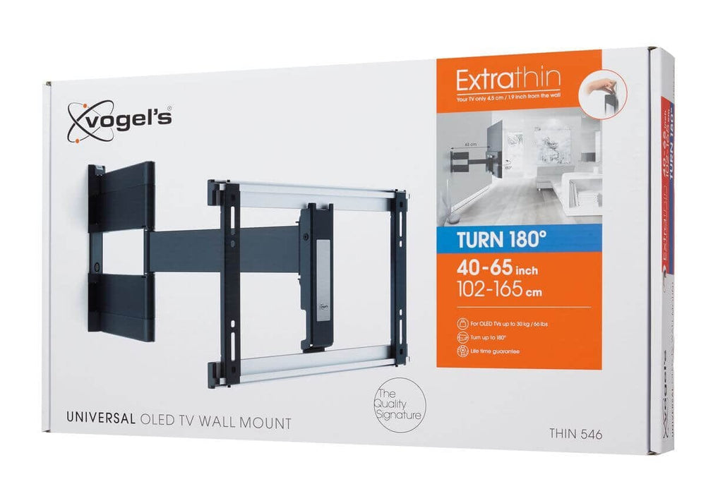 Vogel THIN 546 ExtraThin Full-Motion TV Wall Mount for OLED TVs Black - Atlantic Electrics - 39478520873183 