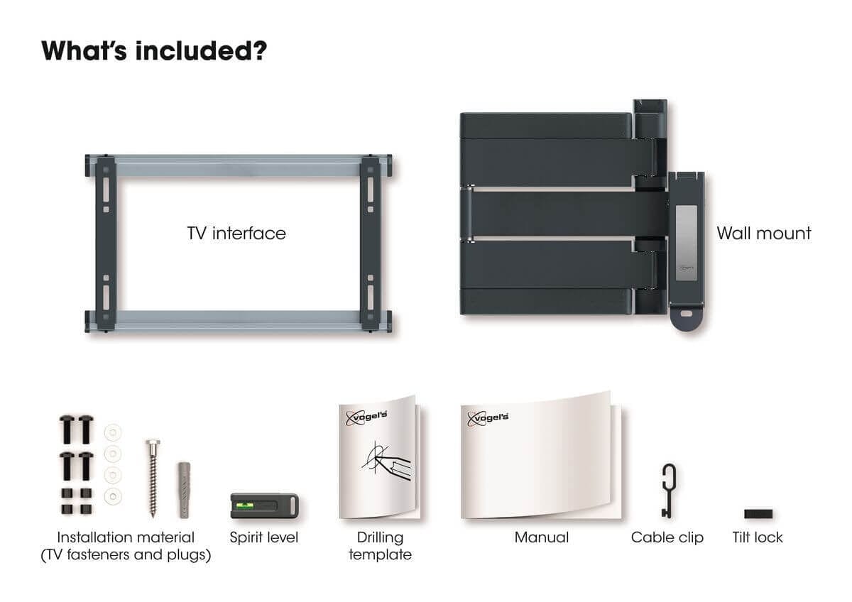Vogel THIN546 ExtraThin Full-Motion TV Wall Mount for OLED TVs - Black | Atlantic Electrics