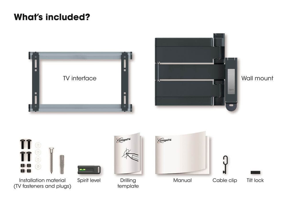 Vogel THIN 546 ExtraThin Full-Motion TV Wall Mount for OLED TVs Black - Atlantic Electrics - 39478521069791 