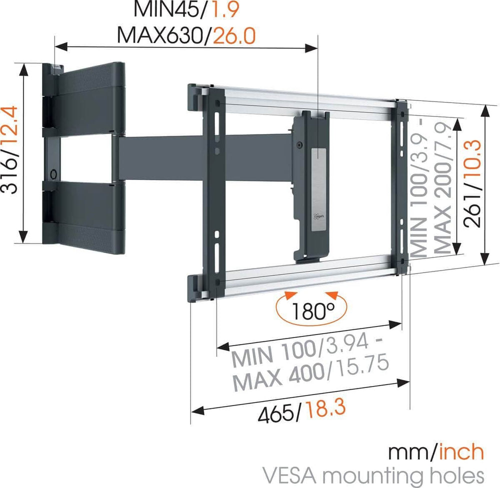 Vogel THIN 546 ExtraThin Full-Motion TV Wall Mount for OLED TVs Black - Atlantic Electrics - 39478520905951 