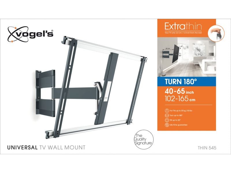 Vogel THIN545 ExtraThin Full-Motion TV Wall Mount 40 inch to 65 inch Black (black) - Atlantic Electrics - 39478517825759 