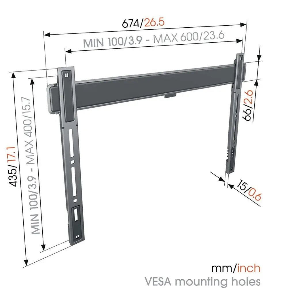 Vogel TVM5605 Fixed TV Wall Mount for 40"-100" TVs - Black - Atlantic Electrics - 40157561159903 