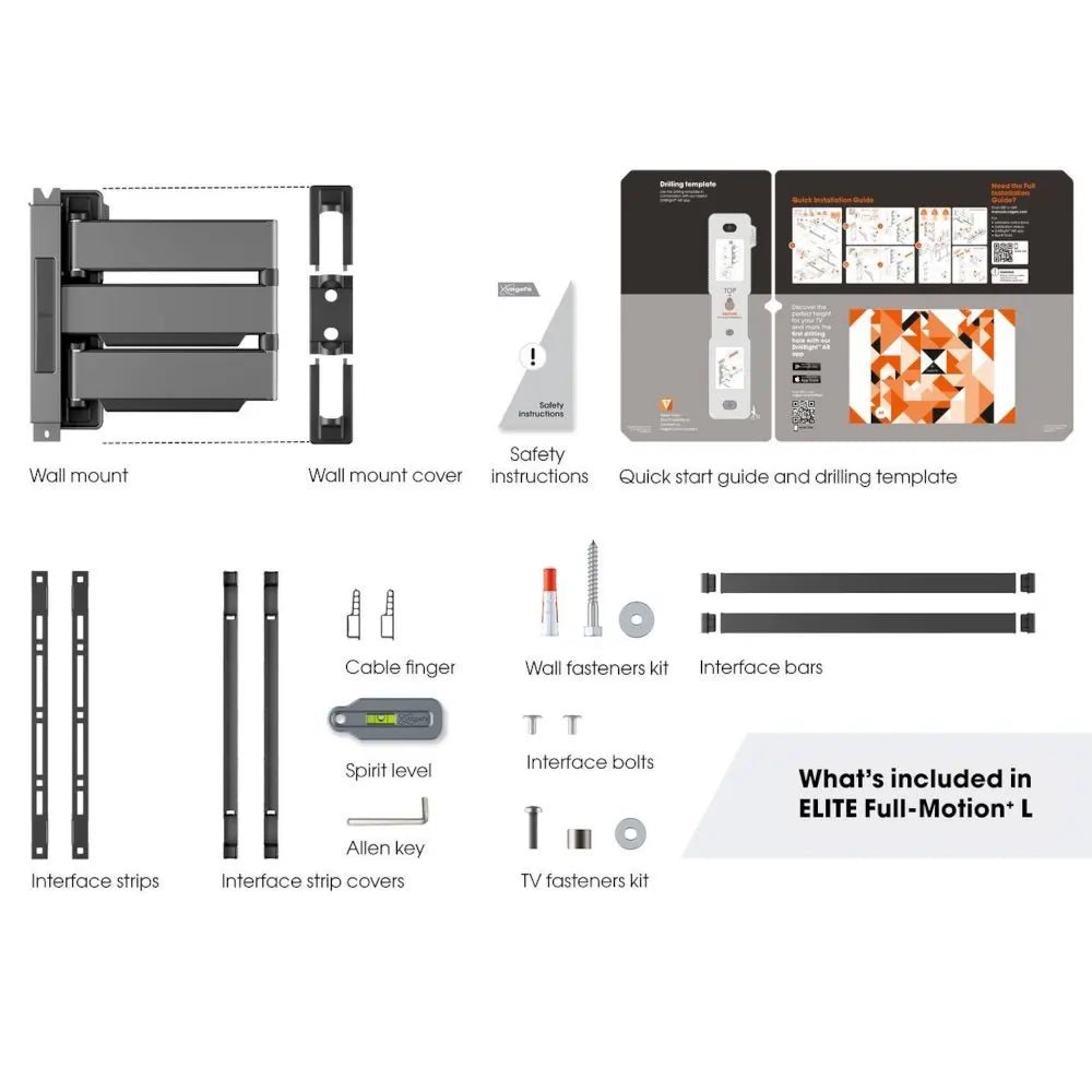 Vogel TVM5645B Full Motion TV Wall Mount for 40" - 77" TVs Max 45 Kg - Black | Atlantic Electrics - 40157559980255 