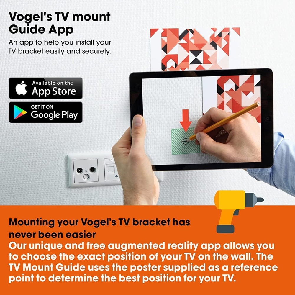 Vogel's THIN 505 Flat TV Wall Bracket for 40-65 Inch (102-165 cm) TVs, Max. 88 Lbs (40 kg), Max. VESA 600 x 400, Ultra Slim TV Wall Mount, TÜV Certified , Black | Atlantic Electrics - 39478519955679 
