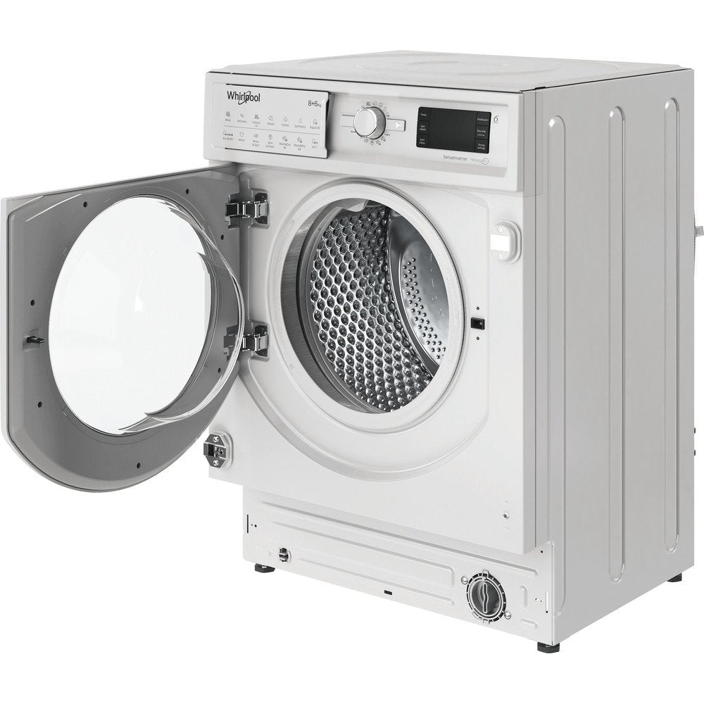 Whirlpool BIWDWG861484 8+6kg Built-In Washer Dryer, 1400 rpm, 59.5cm Wide - White | Atlantic Electrics - 39478525788383 