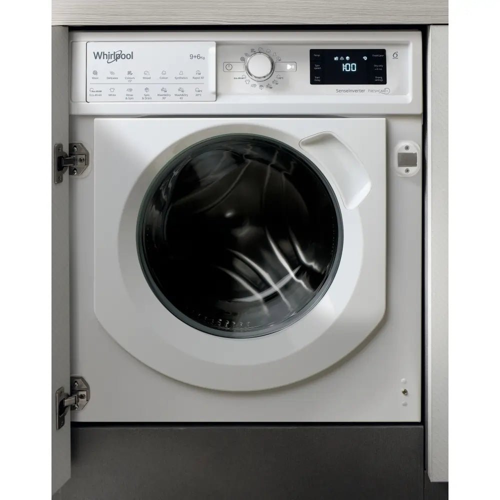 Whirlpool BIWDWG961485UK Integrated Washer Dryer 9Kg / 6Kg with 1400 rpm - White | Atlantic Electrics - 40626351898847 