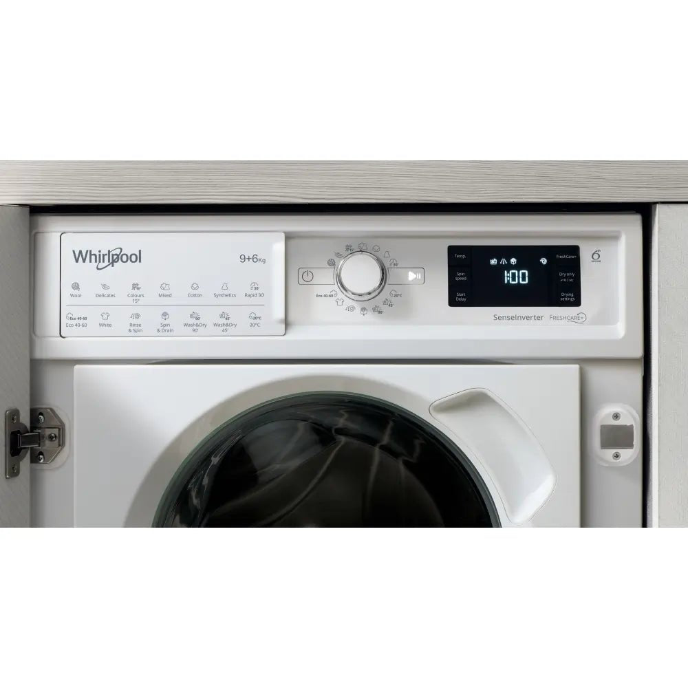 Whirlpool BIWDWG961485UK Integrated Washer Dryer 9Kg / 6Kg with 1400 rpm - White - Atlantic Electrics - 40626351931615 