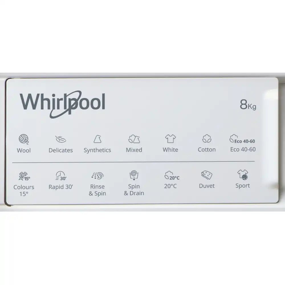 Whirlpool BIWMWG81485 8kg 1400rpm Integrated Washing Machine - White | Atlantic Electrics