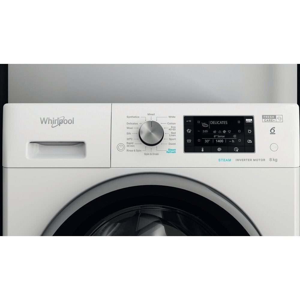 Whirlpool FFD8469BSVUK 8Kg Washing Machine with 1400 rpm, 59.5cm Wide - White | Atlantic Electrics