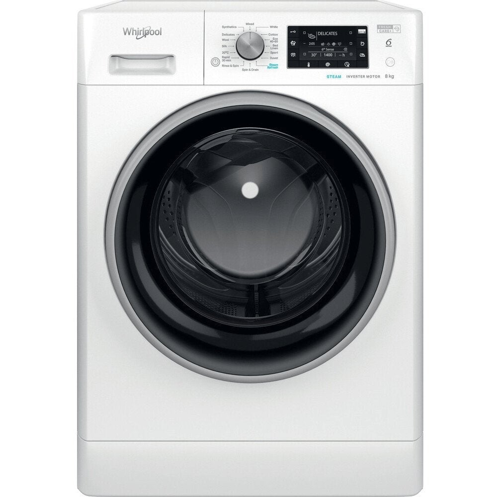 Whirlpool FFD8469BSVUK 8Kg Washing Machine with 1400 rpm, 59.5cm Wide - White | Atlantic Electrics - 39478527590623 