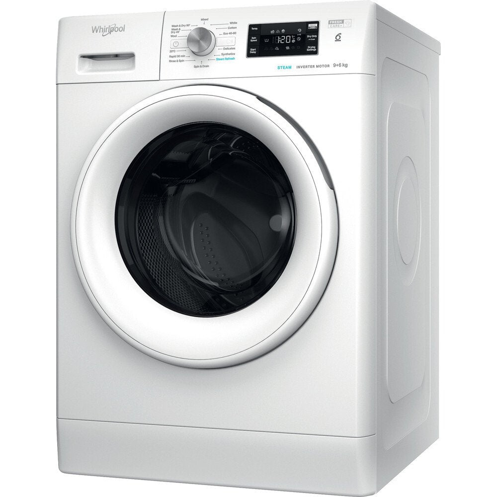 Whirlpool FFWDB964369WV Freestanding Washer Dryer 9kg/6kg 1200 Spin - White - Atlantic Electrics - 40776483209439 