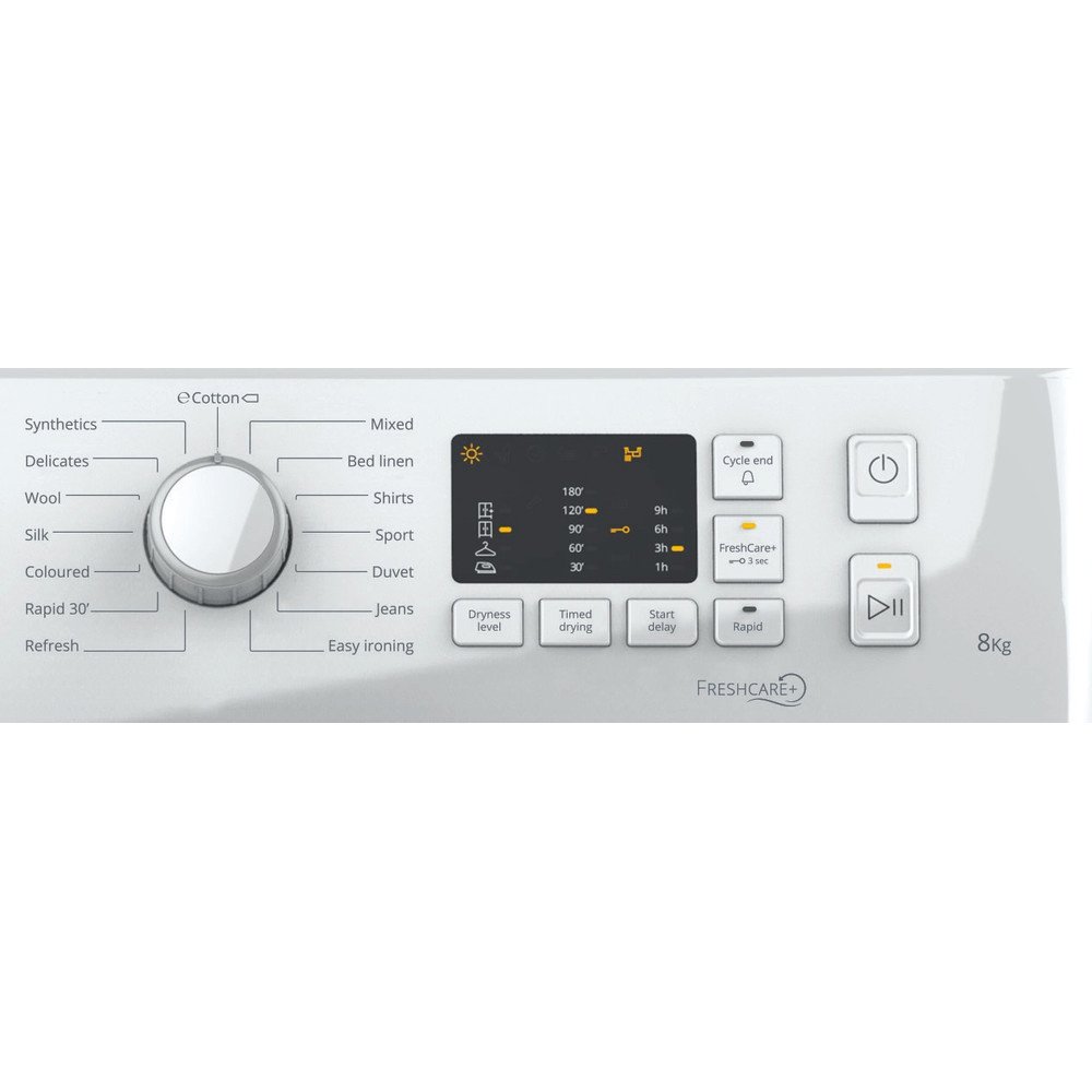 Whirlpool FTCM108B 8kg Freestanding Condenser Tumble Dryer 59.5cm Wide - White | Atlantic Electrics - 39478527033567 