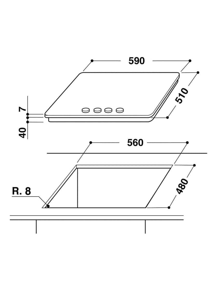 Whirlpool GMA7522-IX 5 burners 3 sizes Built-In Absolute Gas Hobs - Stainless Steel | Atlantic Electrics - 39478528278751 