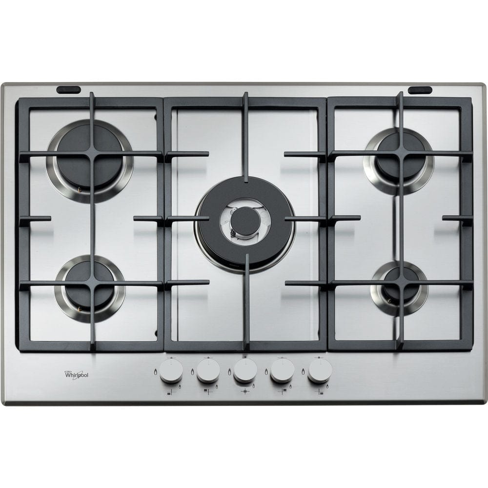 Whirlpool GMA7522-IX 5 burners 3 sizes Built-In Absolute Gas Hobs - Stainless Steel - Atlantic Electrics - 39478528180447 