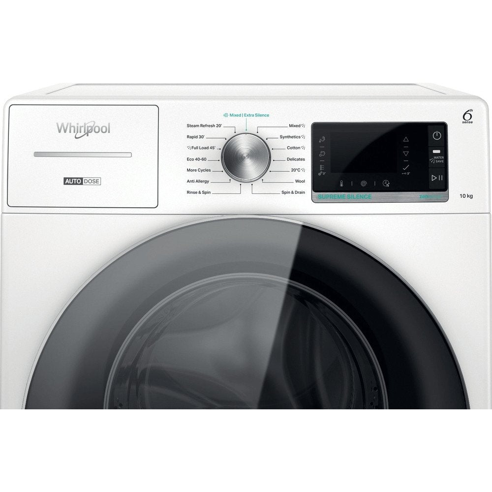 Whirlpool W8W046WRUK 10kg Washing Machine, 59.9cm Wide - White | Atlantic Electrics - 39478534275295 