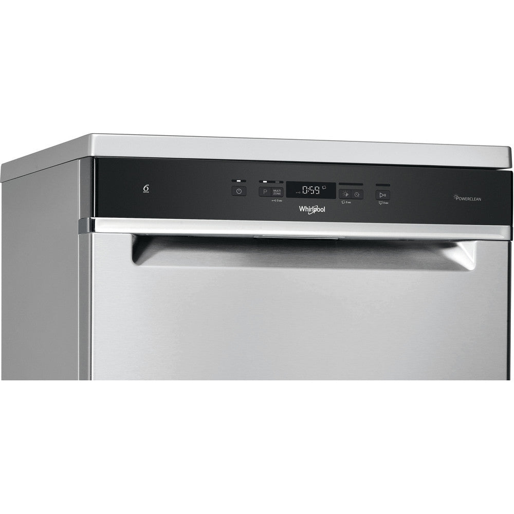 Whirlpool WFC3C33PFXUK Freestanding Dishwasher 14 Place Full Size - Stainless Steel | Atlantic Electrics