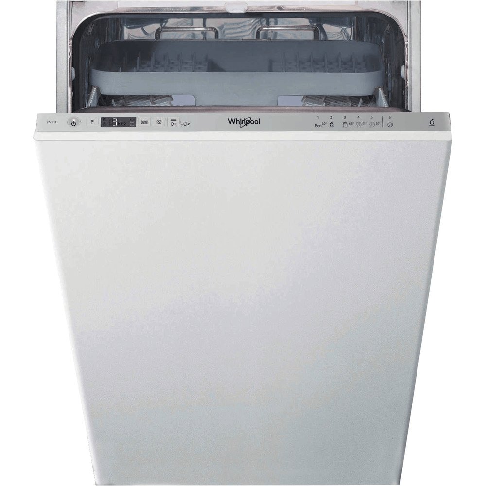 Whirlpool WSIC3M27C 44.8cm Wide Integrated Slimline Dishwasher - Silver | Atlantic Electrics