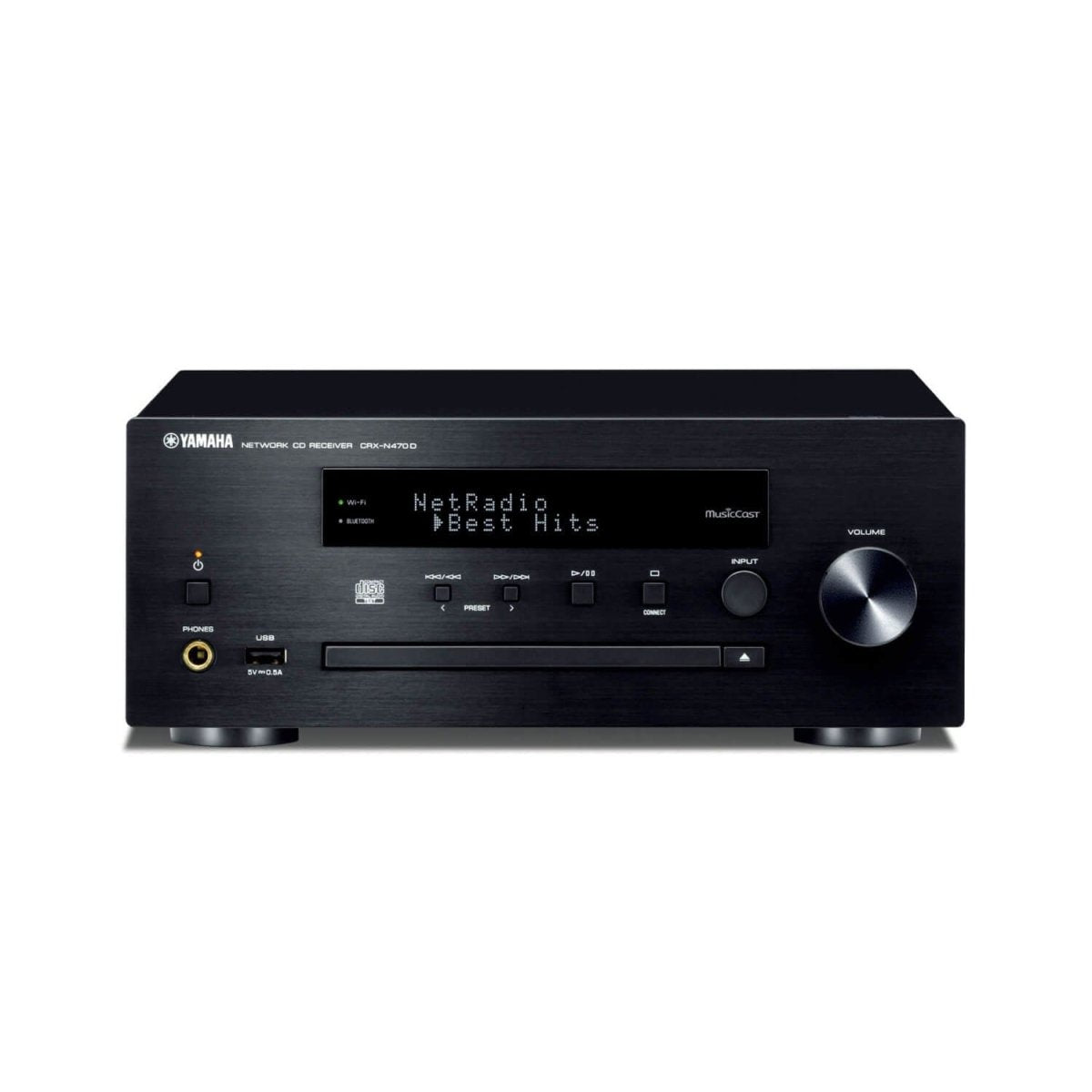 Yamaha CRXN470D MusicCast Networked CD Receiver with DAB-FM radio - Black | Atlantic Electrics