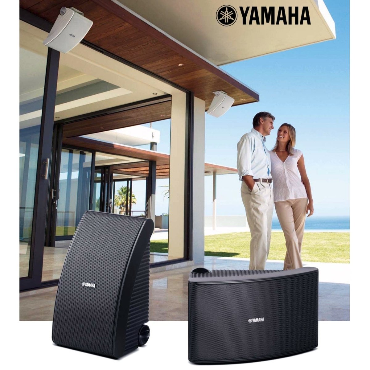 Yamaha NSAW592BLB 150W All-Weather Outdoor Speakers (Pair) - Black | Atlantic Electrics