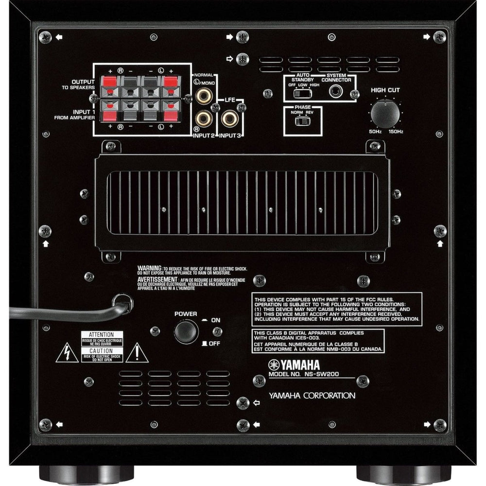 Yamaha NSSW200PBB 130W Powered Subwoofer with 8 inch woofer - Piano Black | Atlantic Electrics - 39478557868255 