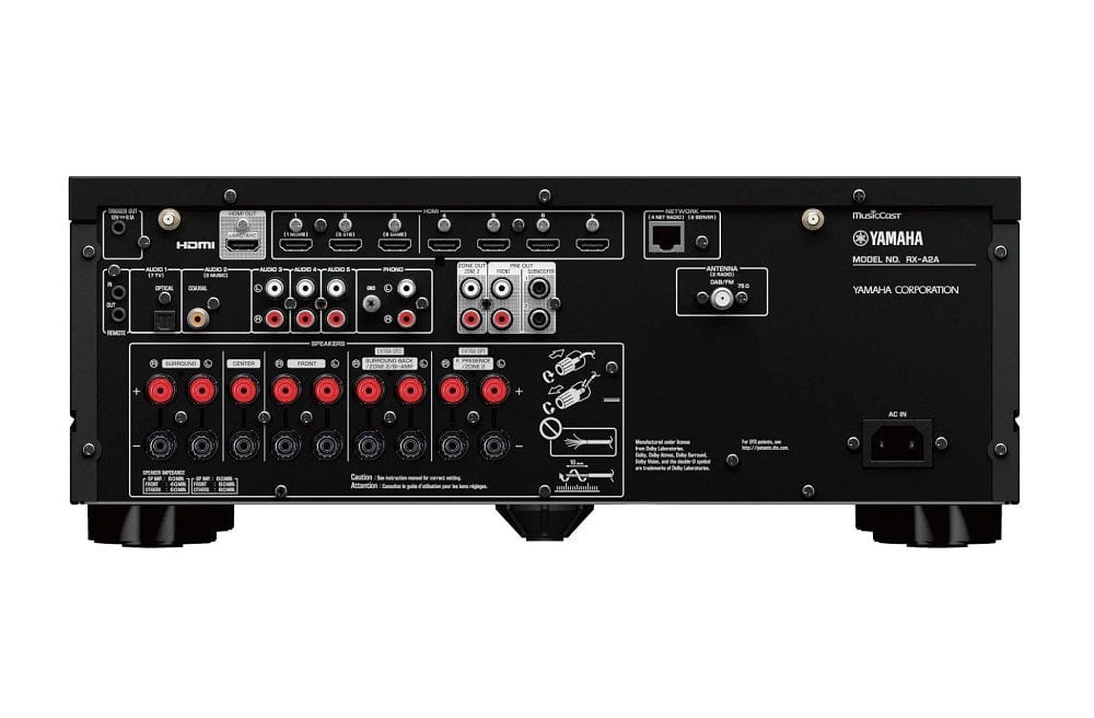 Yamaha RXA2A Dolby Atmos and DTS:X AV Receiver Black | Atlantic Electrics - 39478559768799 
