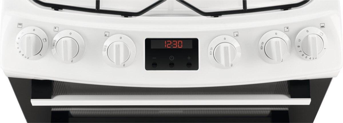 Zanussi ZCG63260WE 60cm Double Oven Gas Cooker with Electric Grill - White | Atlantic Electrics