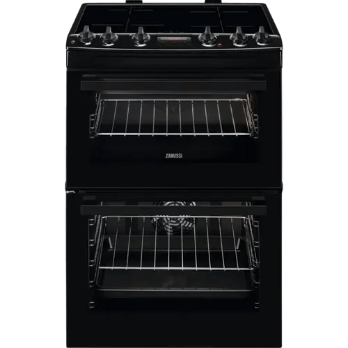 Zanussi ZCI66280BA Double Oven Cooker with Induction Hob - Black | Atlantic Electrics