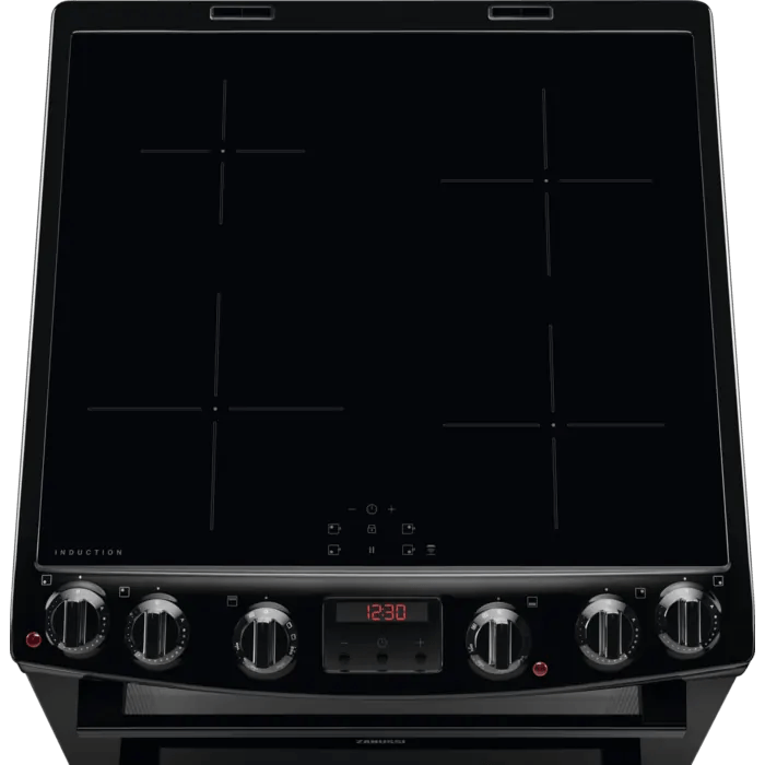 Zanussi ZCI66280BA Double Oven Cooker with Induction Hob - Black | Atlantic Electrics - 40157567221983 