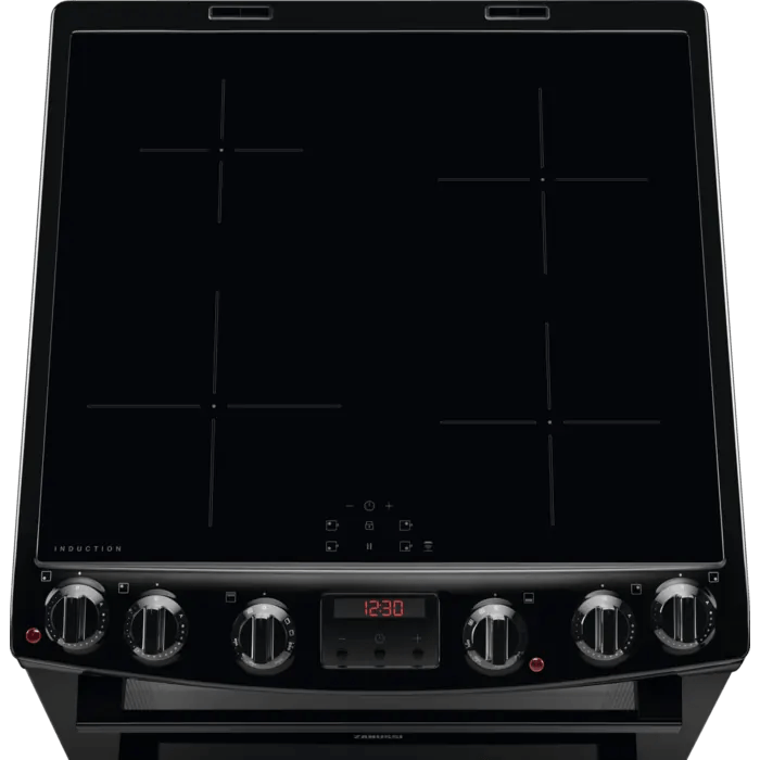 Zanussi ZCI66280BA Double Oven Cooker with Induction Hob - Black | Atlantic Electrics