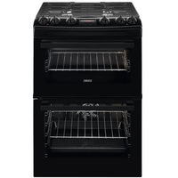 Thumbnail Zanussi ZCK66350BA 60 cm Dual Fuel Cooker with Double Oven Electric Grill Black - 40157567680735