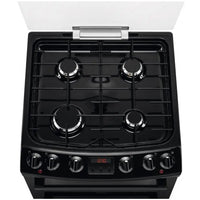 Thumbnail Zanussi ZCK66350BA 60 cm Dual Fuel Cooker with Double Oven Electric Grill Black - 40157567484127