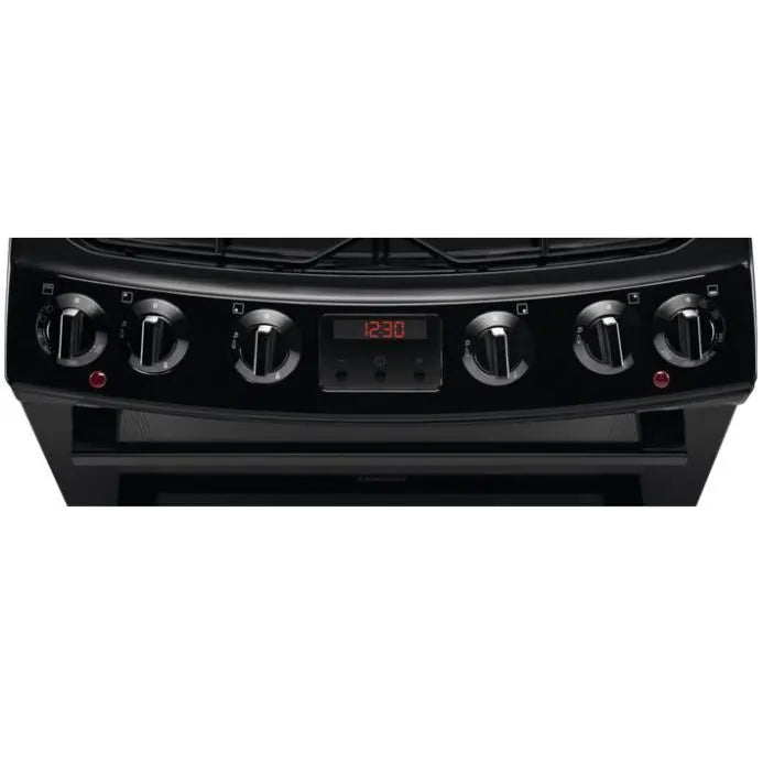 Zanussi ZCK66350BA 60 cm Dual Fuel Cooker with Double Oven Electric Grill Black - Atlantic Electrics - 40157567811807 