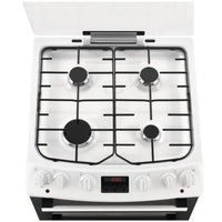 Thumbnail Zanussi ZCK66350WA 60 cm Dual Fuel Cooker with Double Oven, Glass Lid - 40157565157599