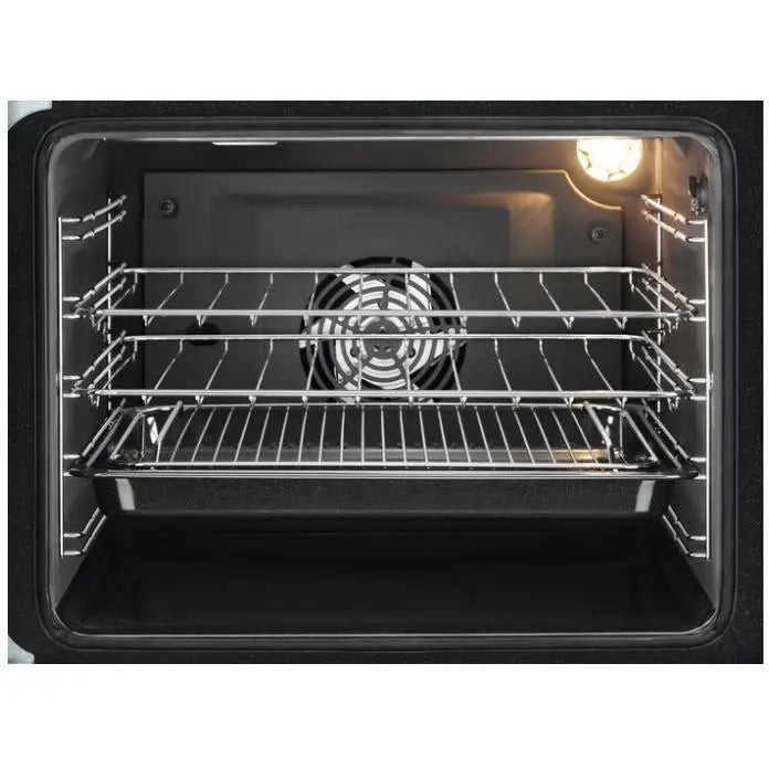 Zanussi ZCK66350WA 60 cm Dual Fuel Cooker with Double Oven, Glass Lid - White - Atlantic Electrics - 40157564993759 