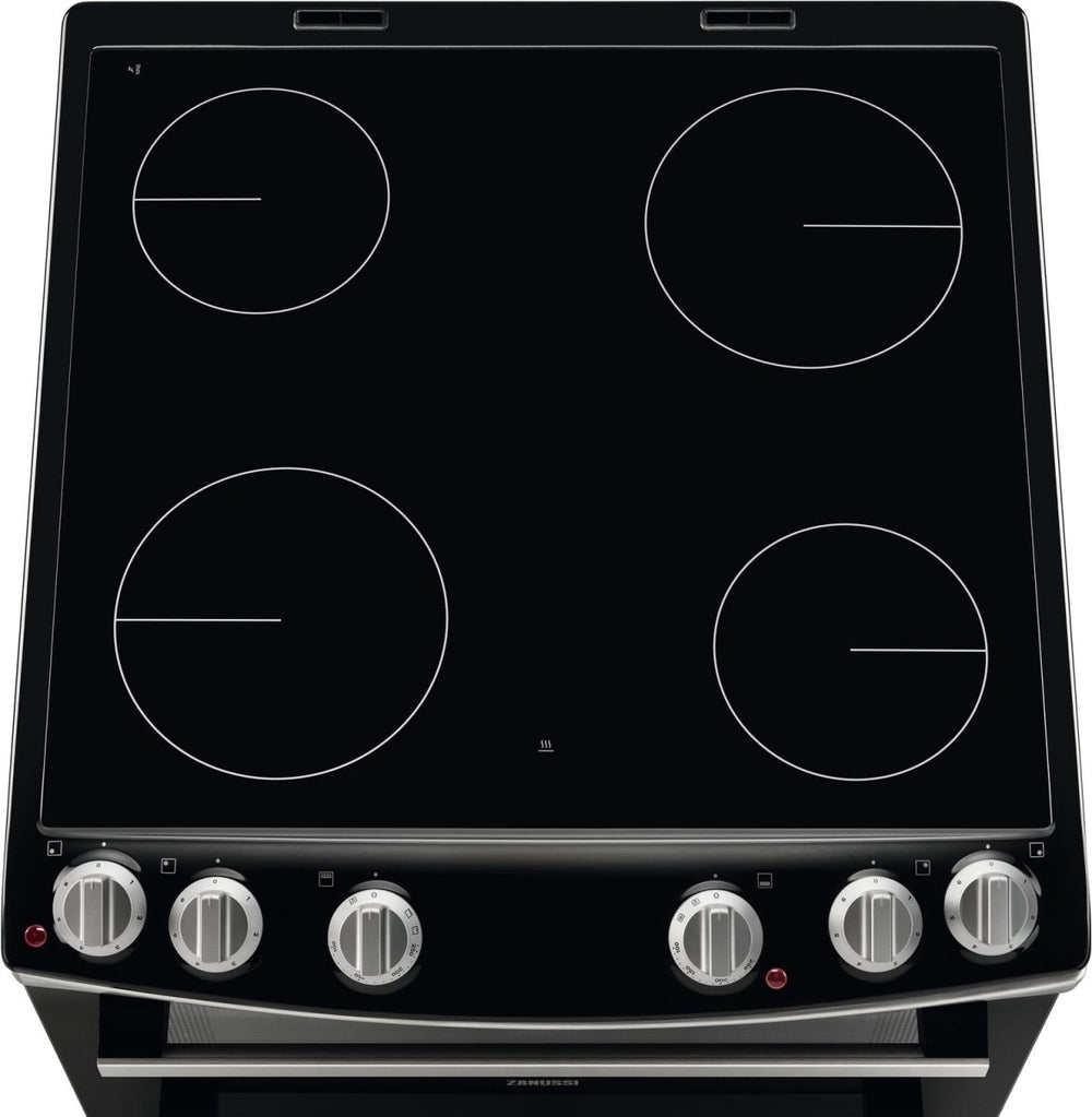 Zanussi ZCV66050XA 60cm Electric Cooker with Ceramic Hob - Stainless Steel - Atlantic Electrics - 41338880983263 