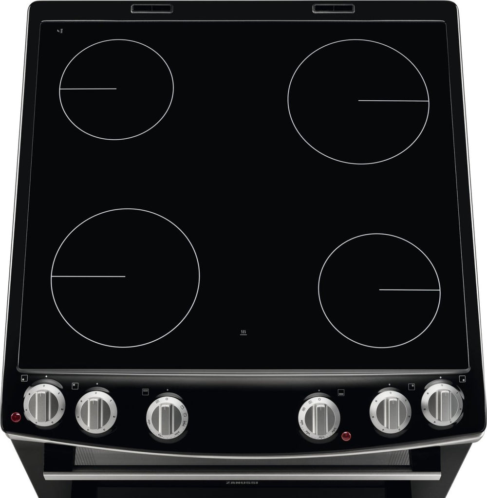 Zanussi ZCV66050XA 60cm Electric Cooker with Ceramic Hob - Stainless Steel | Atlantic Electrics - 41338880983263 