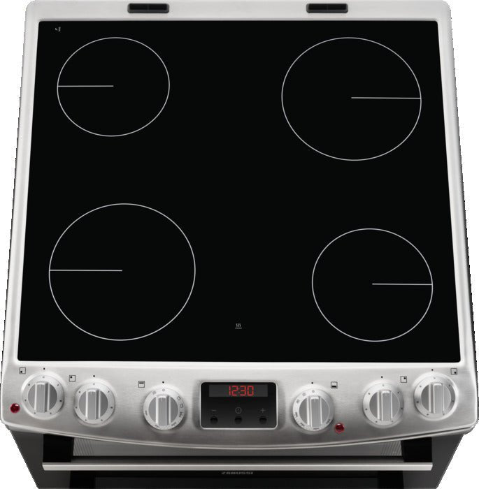 Zanussi ZCV66250XA 60cm Electric Cooker with Ceramic Hob - Stainless Steel | Atlantic Electrics