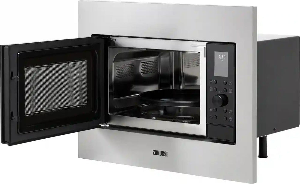 Zanussi ZMSN4CX Built In Microwave & Grill - Stainless Steel / Black | Atlantic Electrics - 40157566337247 