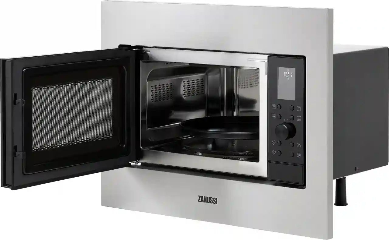 Zanussi ZMSN4CX Built In Microwave & Grill - Stainless Steel / Black | Atlantic Electrics