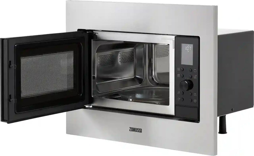 Zanussi ZMSN4CX Built In Microwave & Grill - Stainless Steel / Black | Atlantic Electrics - 40157566304479 