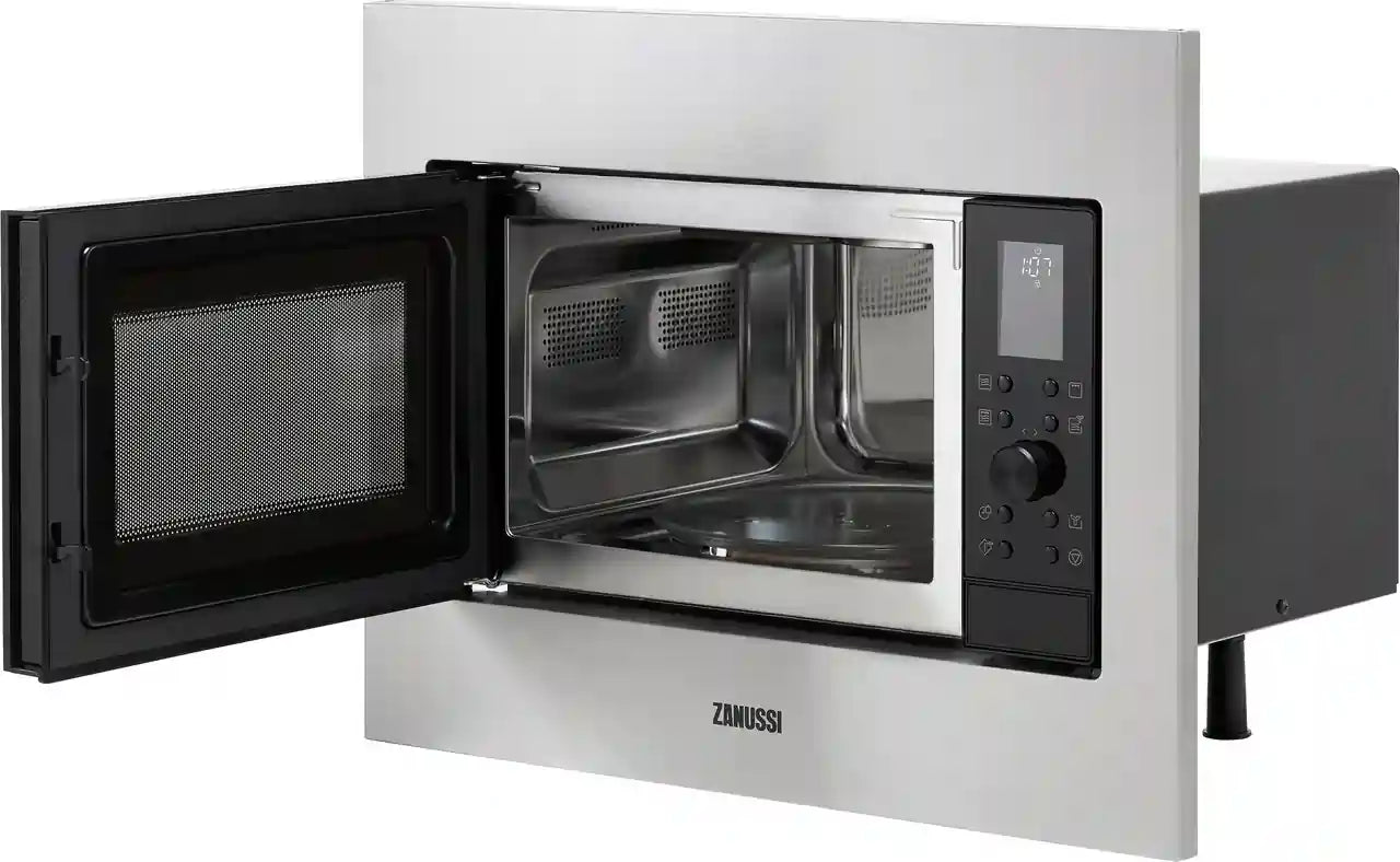 Zanussi ZMSN4CX Built In Microwave & Grill - Stainless Steel / Black | Atlantic Electrics