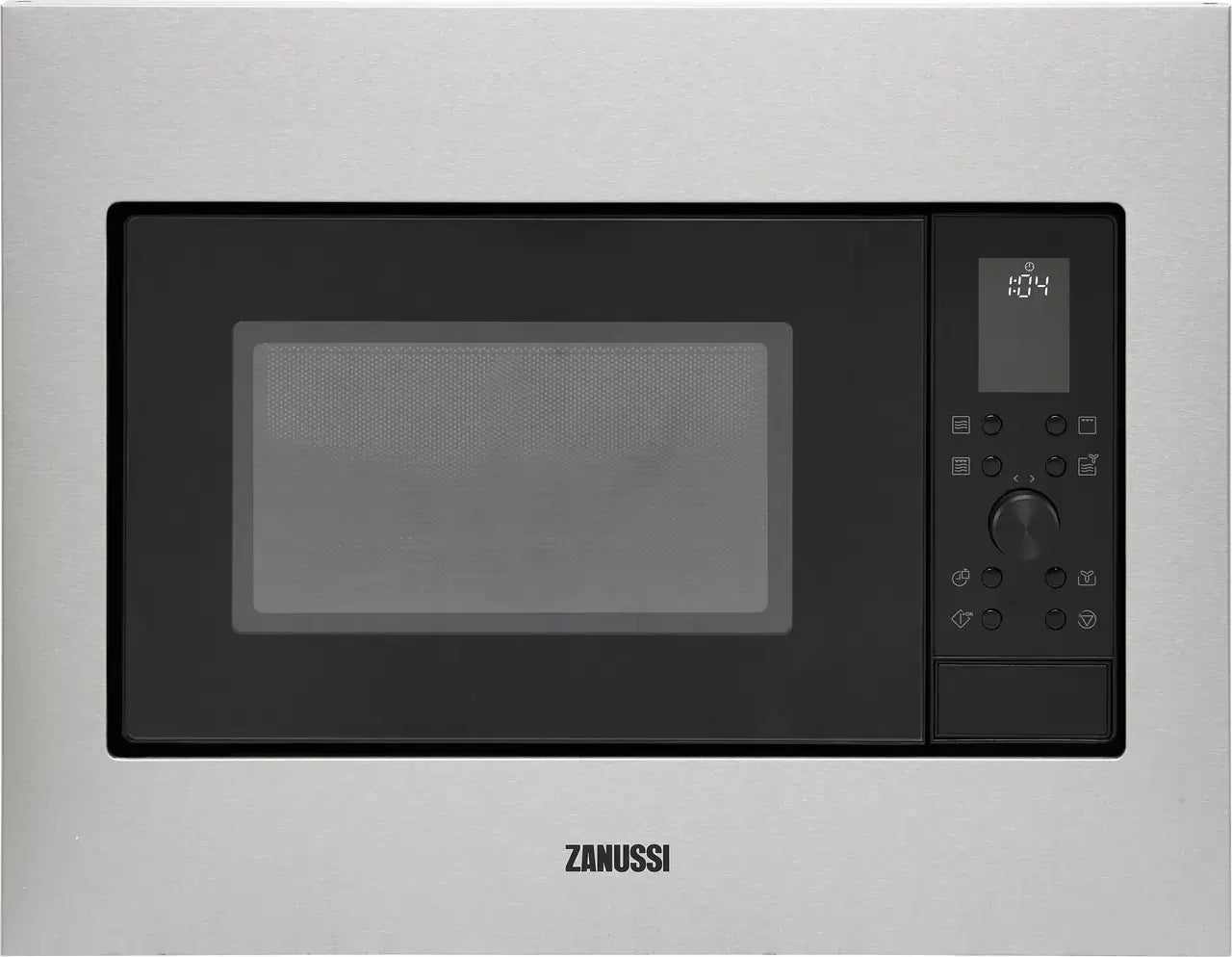 Zanussi ZMSN4CX Built In Microwave & Grill - Stainless Steel / Black | Atlantic Electrics